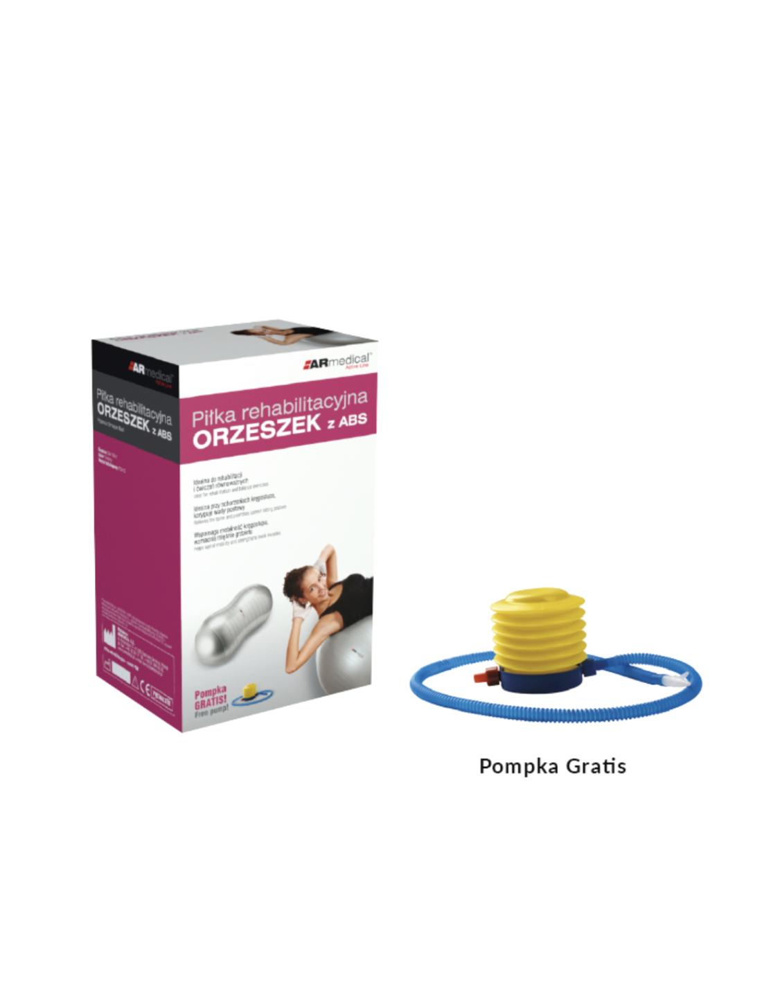 Piłka rehabilitacyjna ORZESZEK z ABS