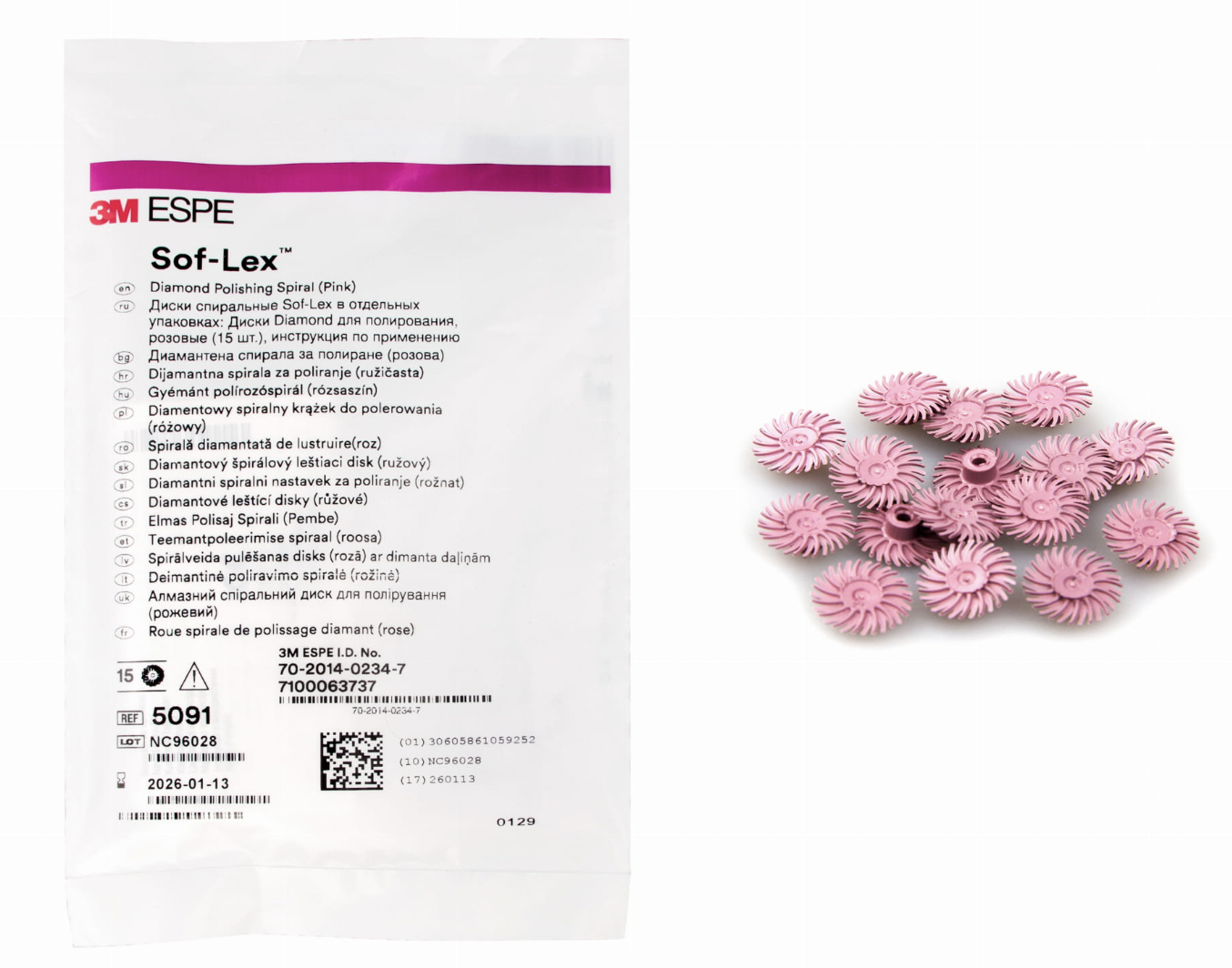 Diamentowe krążki Sof-Lex 3M 15 szt różowe