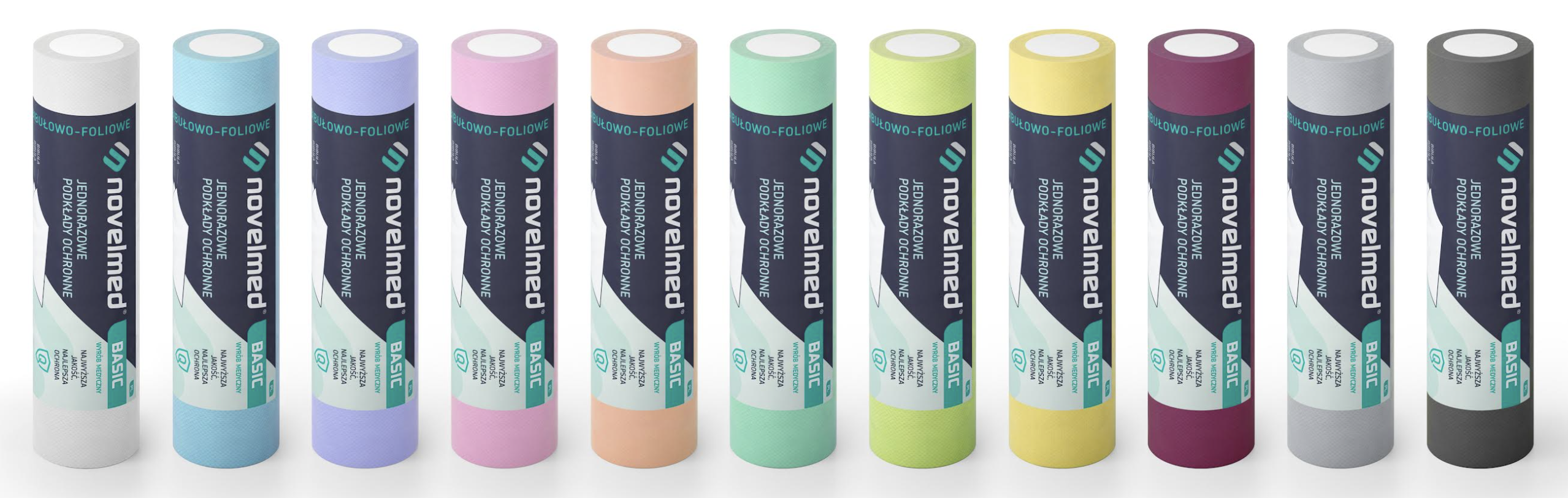 Novelmed jednorazowe podkłady bibułowo - foliowe 33 cm x 48 cm (40 szt. na rolce)