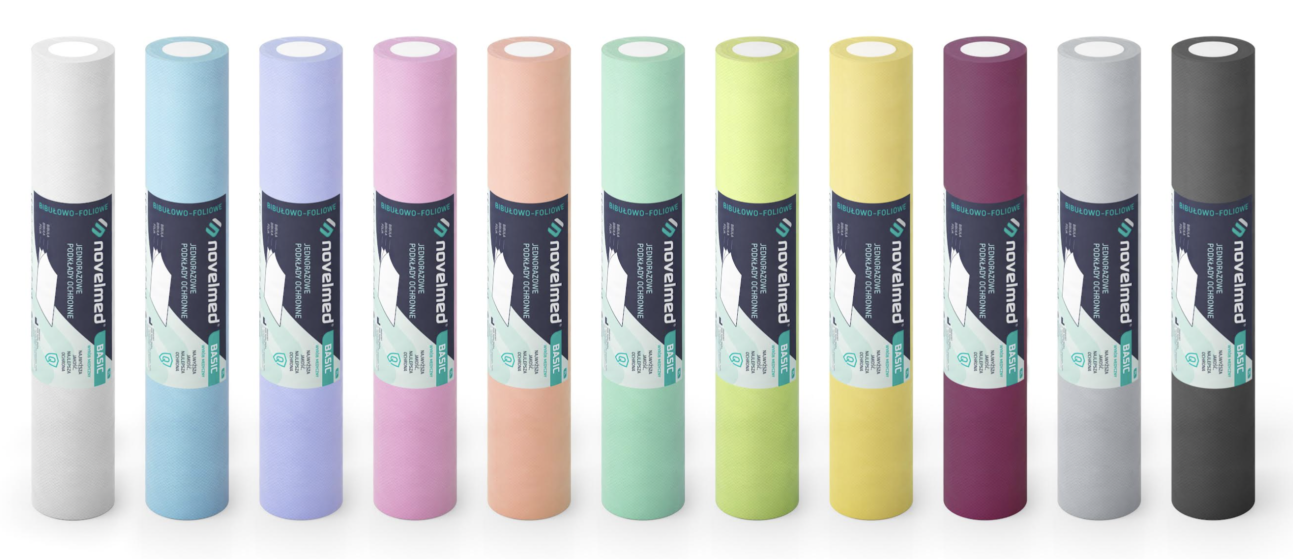 Novelmed jednorazowe podkłady bibułowo-foliowe 60 cm x 50 cm (80 szt. na rolce)