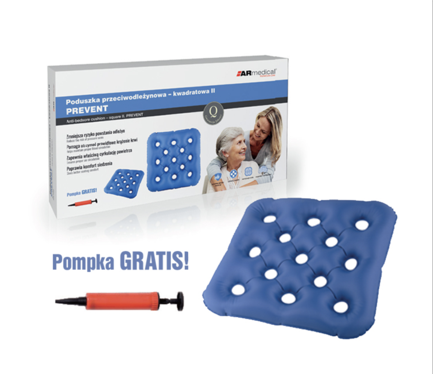 Poduszka przeciwodleżynowa PREVENT kwadratowa II AR-092