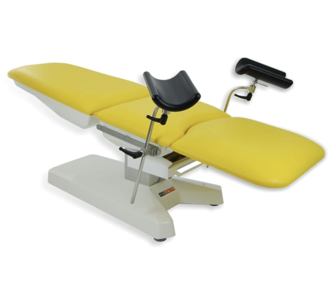 Fotel ginekologiczny kolumnowy z elektryczną regulacją wysokości, oparcia i siedziska FG-K01