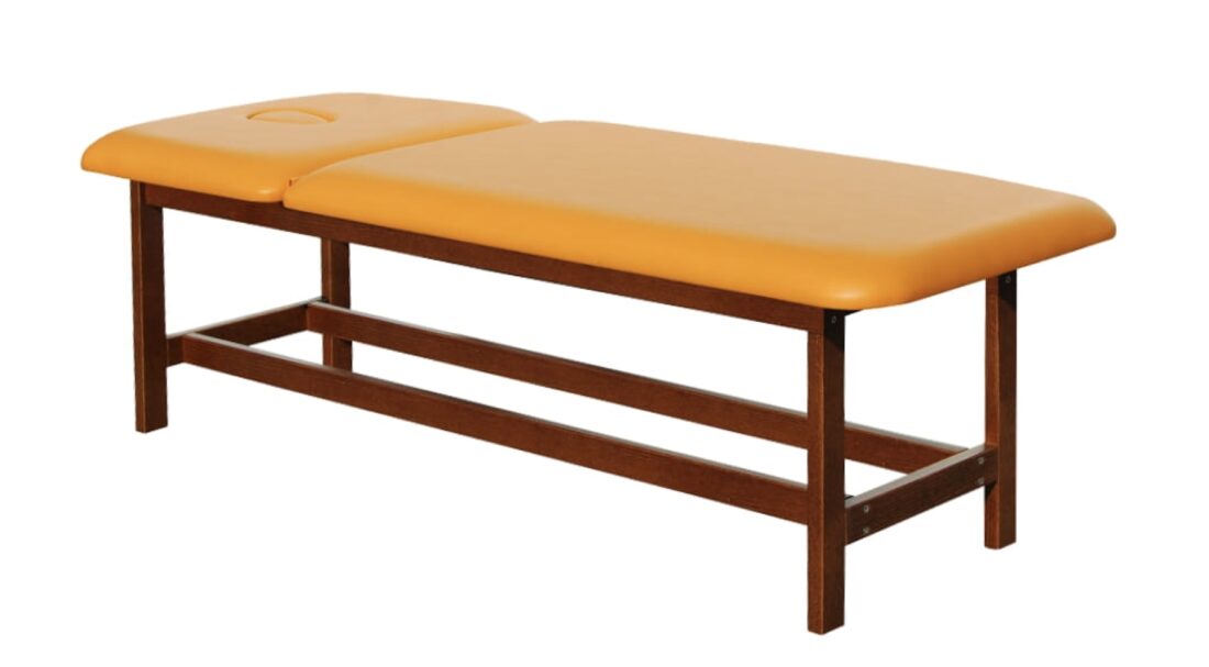 Leżanka drewniana 2-cz., stała wysokość, regulacja zagłówka LD-S01